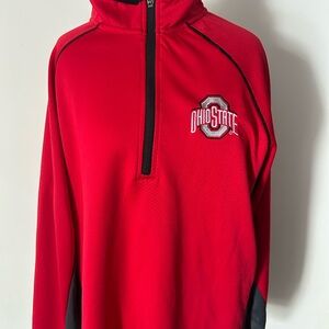 Ohio State Red 1/4 Zip Pullover with Logo